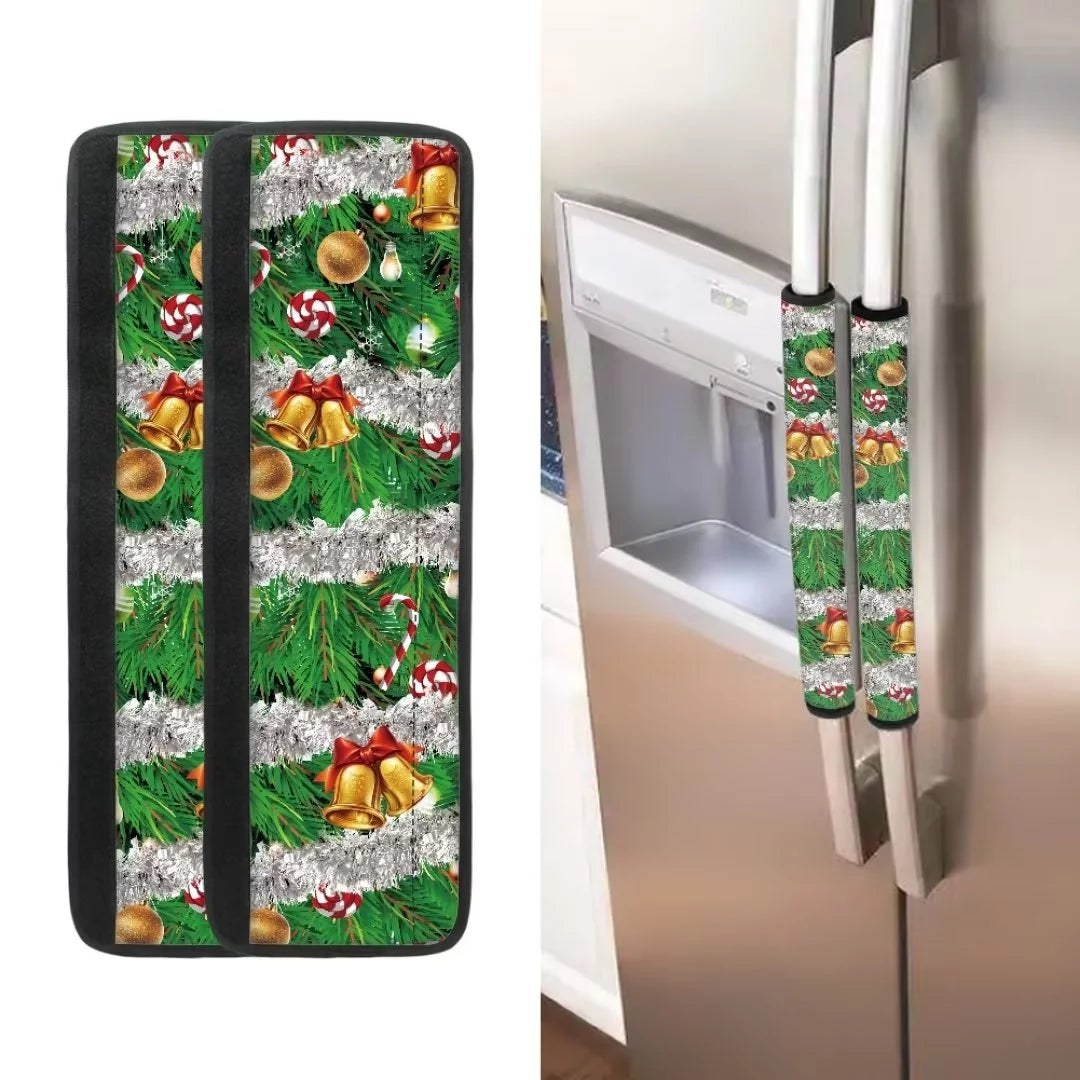 4 Piece Christmas Tree Jingle Bell Refrigerator Door Handle Cover P792