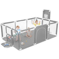 71 Inch Extra Large Baby Playpen with Basketball Hoop and Mesh E38103