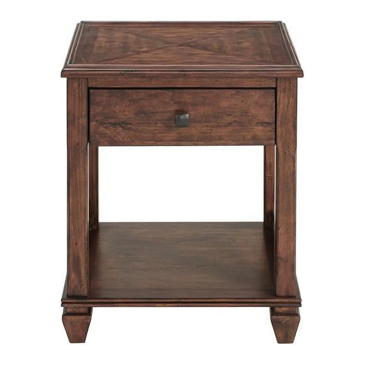 21" Square Wood End Table with Drawer Set of 2 I4928