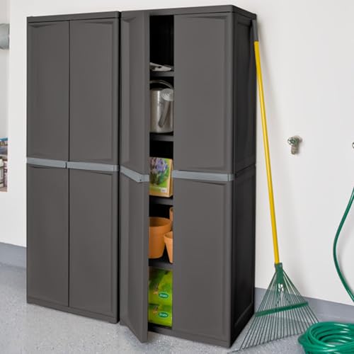 4 Shelf Lockable Plastic Storage Cabinet K22985