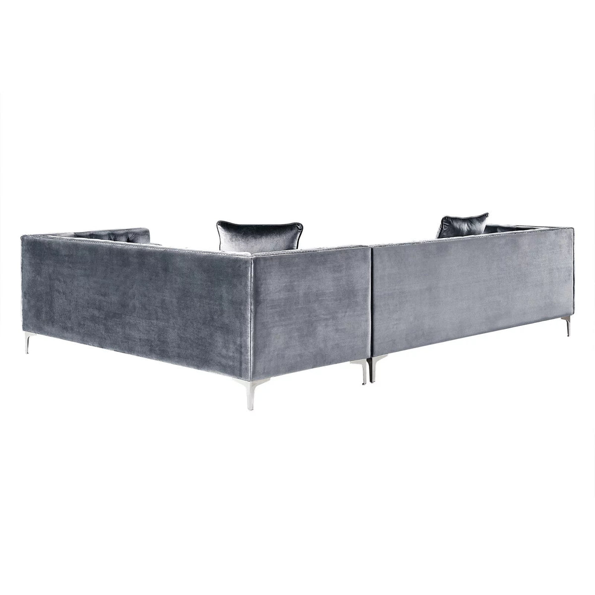Grey Velvet Corner Sectional Sofa A502886