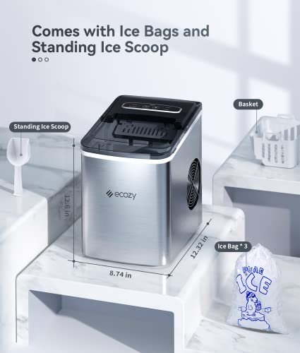 Nugget Ice Maker Countertop 33 lbs Self-Cleaning Stainless Steel S4215