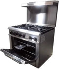36" 6 Burners Commercial Range & Oven Stainless Steel 211000 BTU A99809