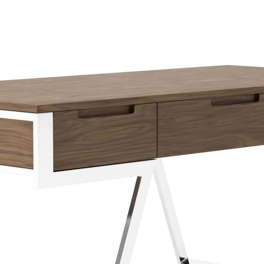 63 Inch Office Desk with 3 Drawers and Stainless Steel Legs K888593