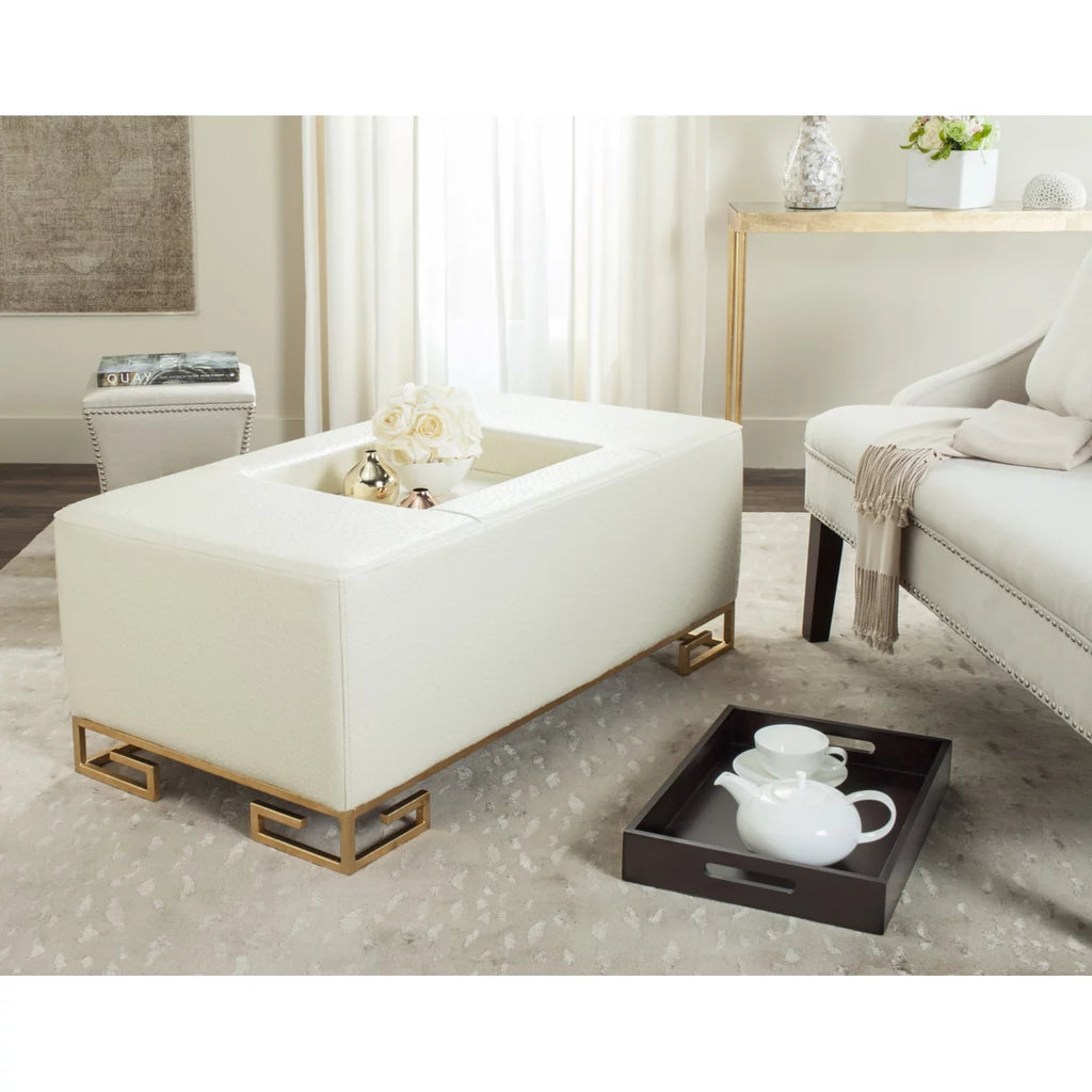 Faux Ostrich Tray Ottoman U904444
