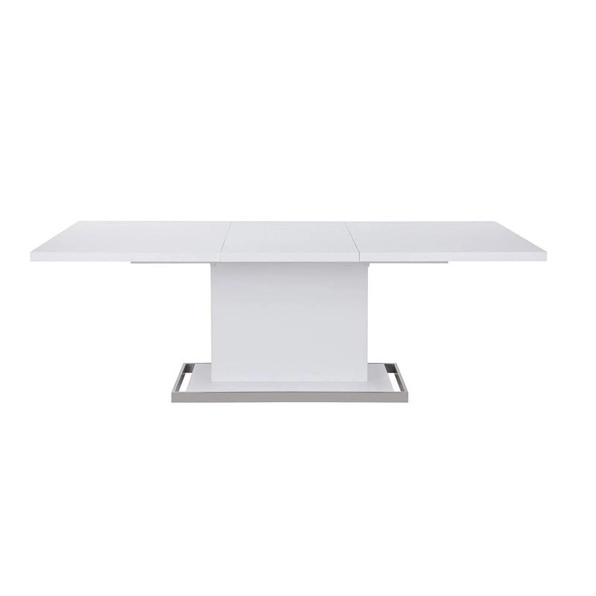 White Extendable Steel and Wood Dining Table E866245