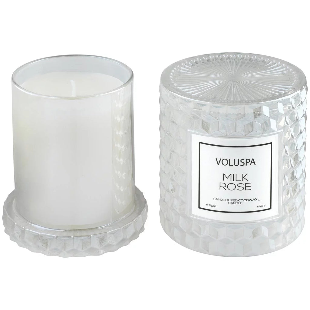 Milk Rose Cloche Candle 8.5 oz L805