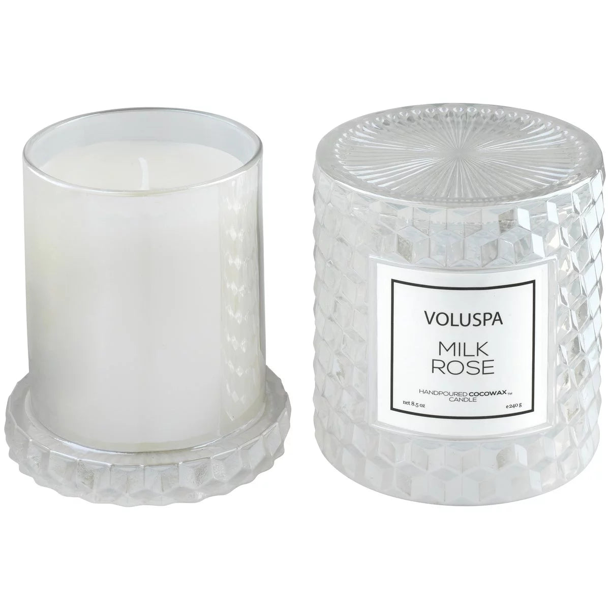 Milk Rose Cloche Candle 8.5 oz L805