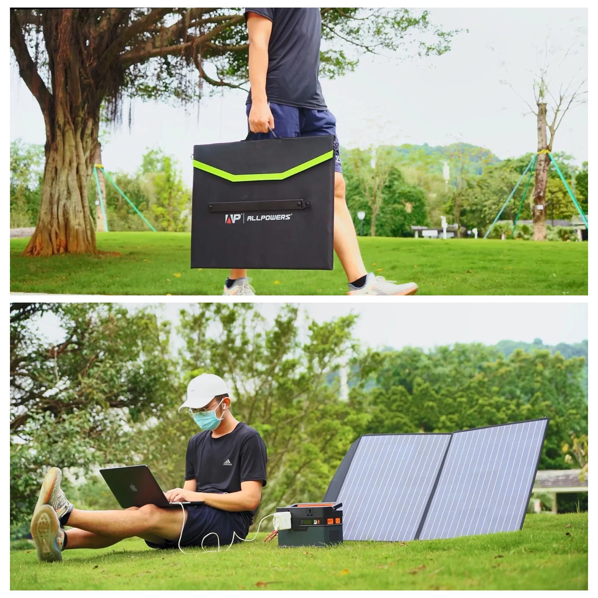 2000 Watt 1500Wh Portable Solar Generator Kit with 4 Pack 100W Foldable Solar Panel Z306