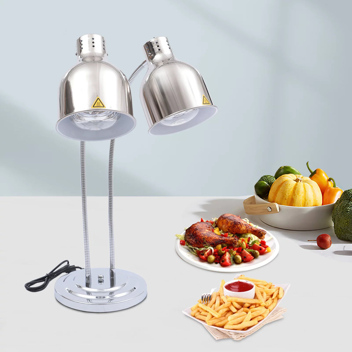 Double Head Food Heat Lamp with 250W Bulbs R2519