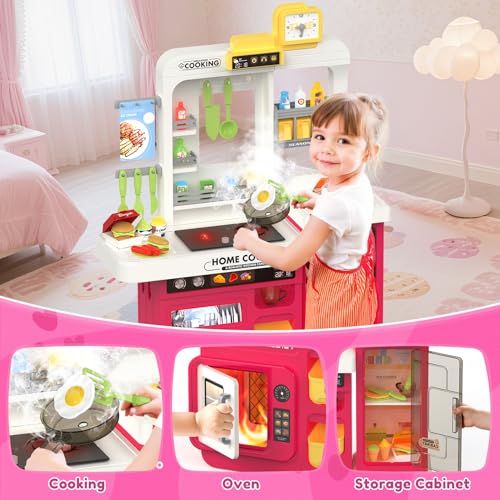 68 PCS Toddler Kitchen Playset with Light & Sound U1712