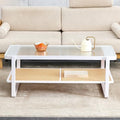 Rattan Coffee Table with Tempered Glass Top W85795