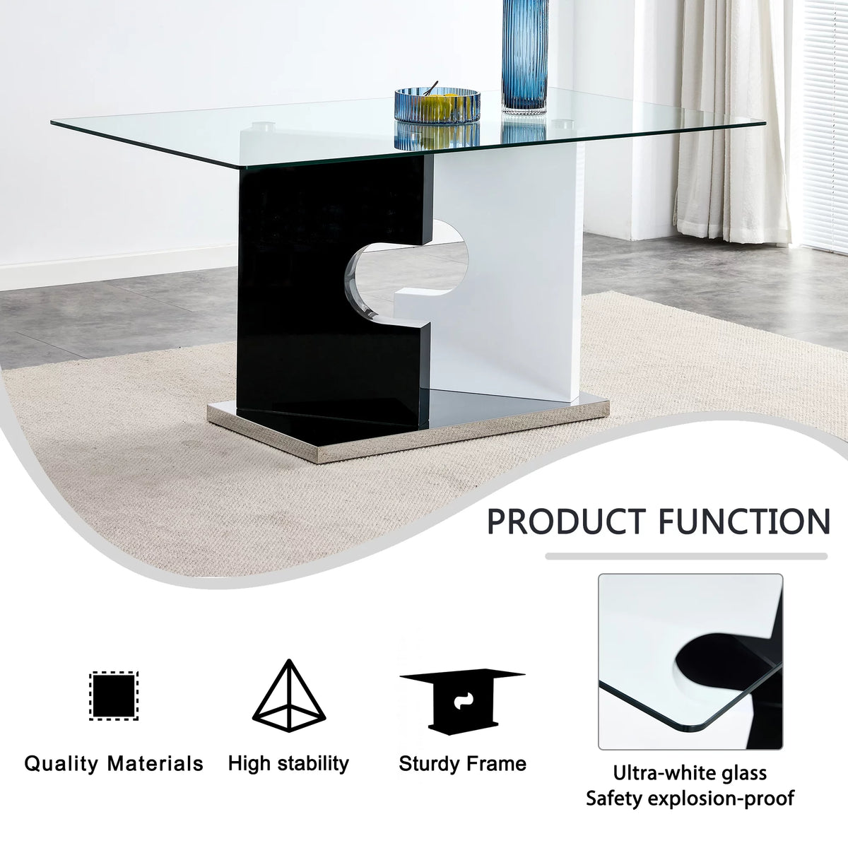 Glass Dining Table for 6 People Z607677