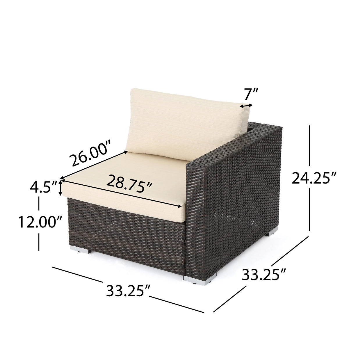 5 Piece Wicker Sectional Sofa Set with Cushions J2207