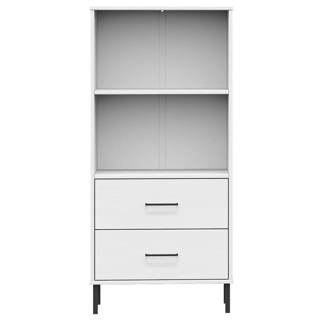 Pine Wood Bookcase with 2 Storage Drawers P55649