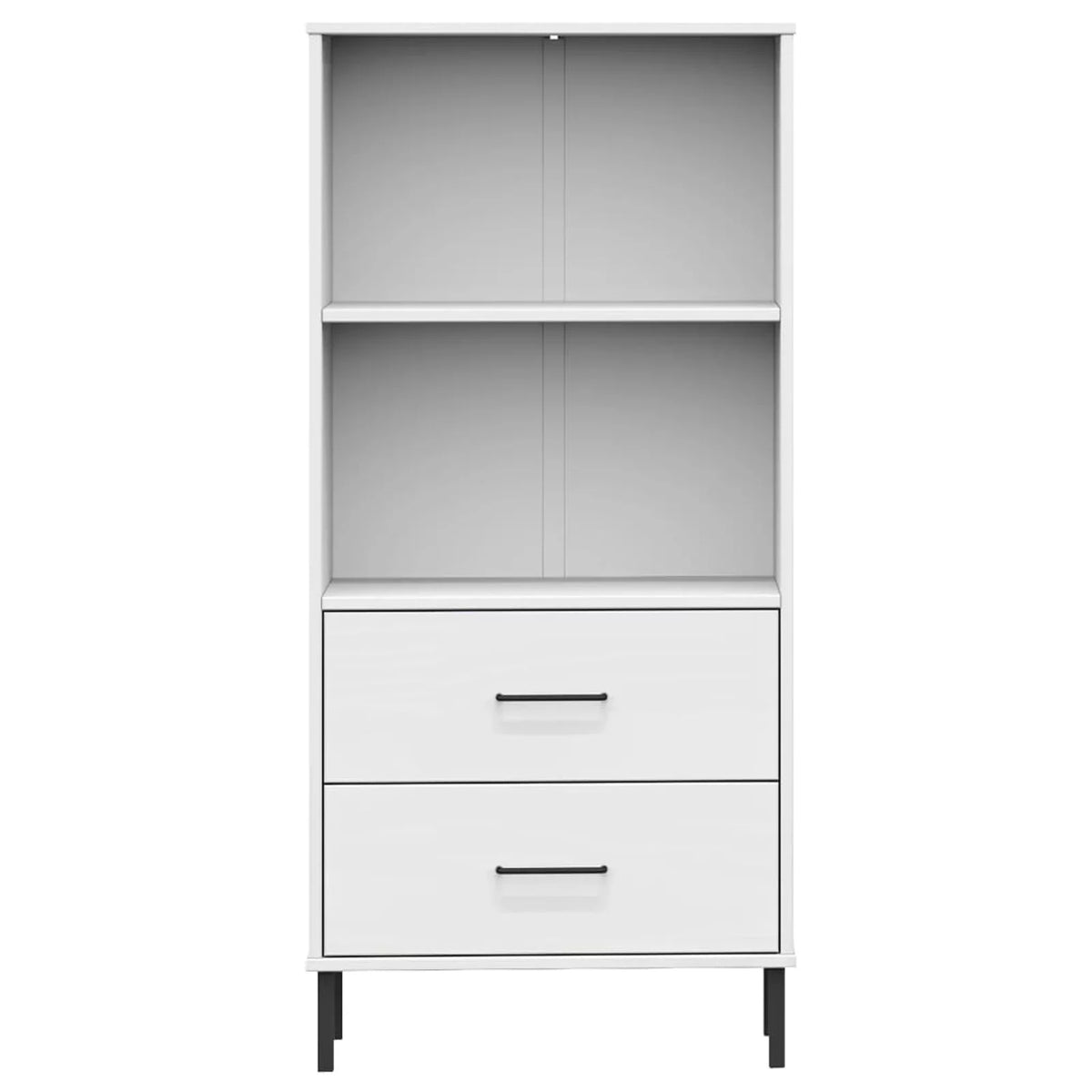 Pine Wood Bookcase with 2 Storage Drawers P55649