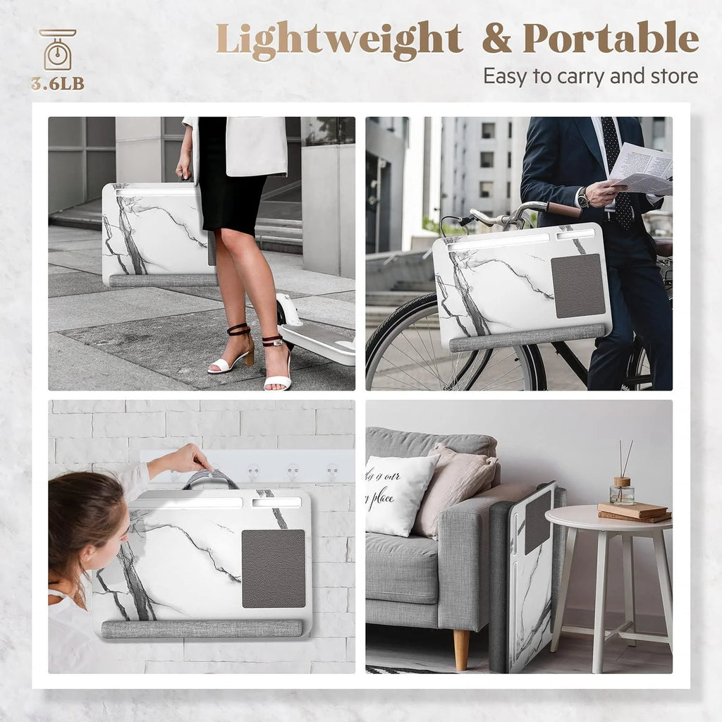 Foldable Lap Desk with Mouse Pad and Storage Drawer, Fits Up to 17" Laptop A634261