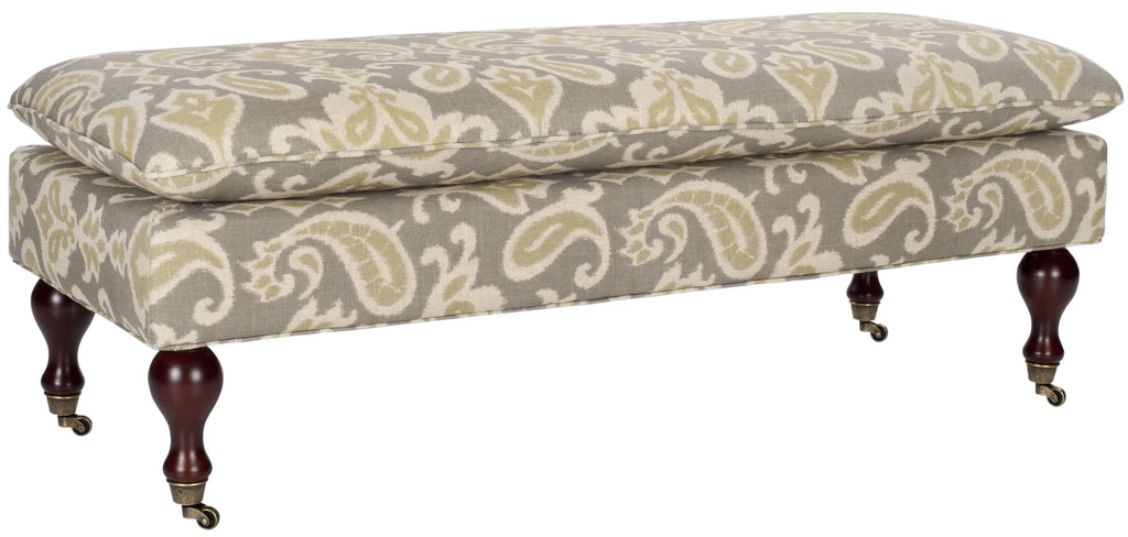 Brown Upholstered Bench with Wood Legs M5037