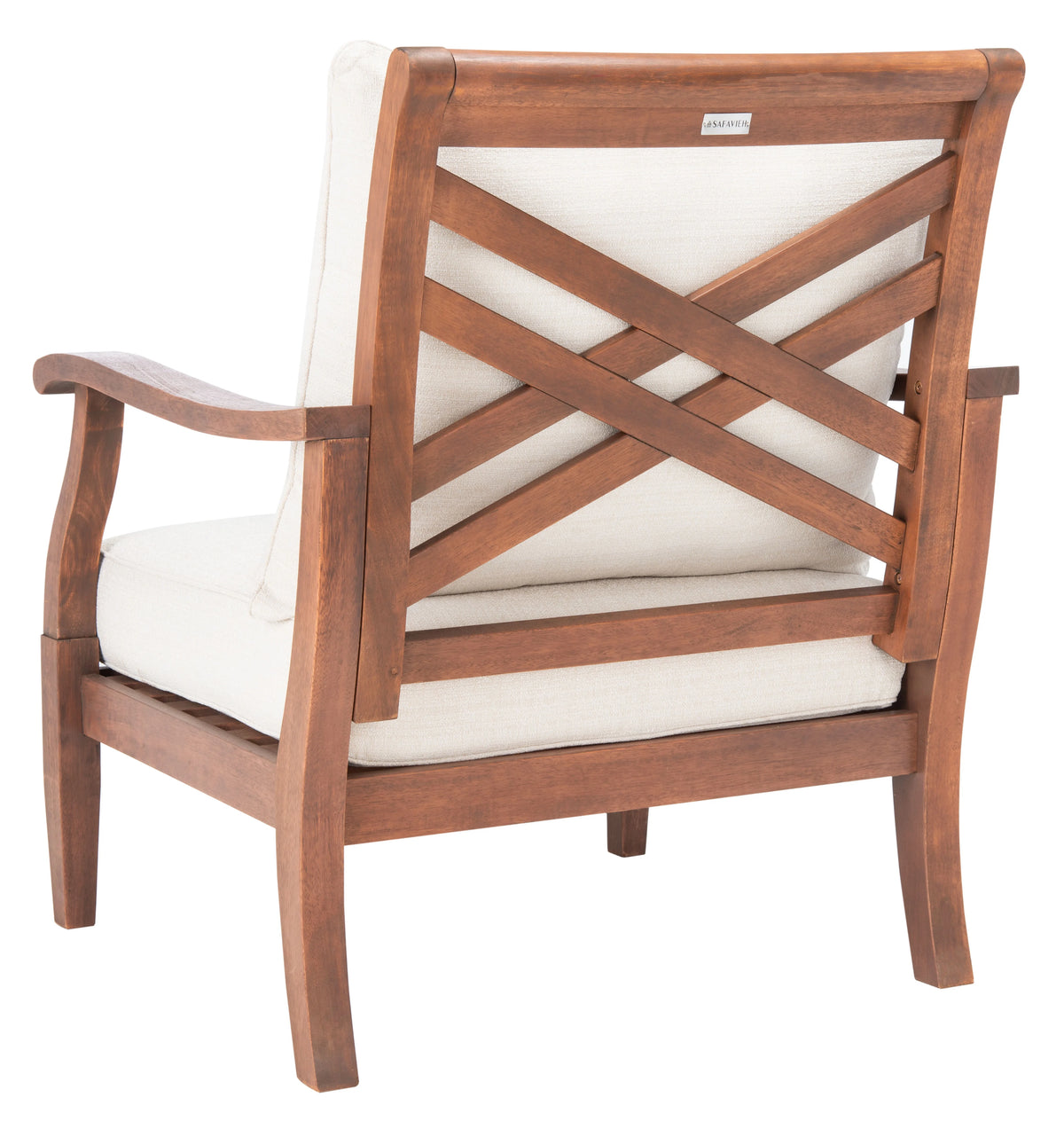 Natural Beige Eucalyptus Wood Accent Chair N34693