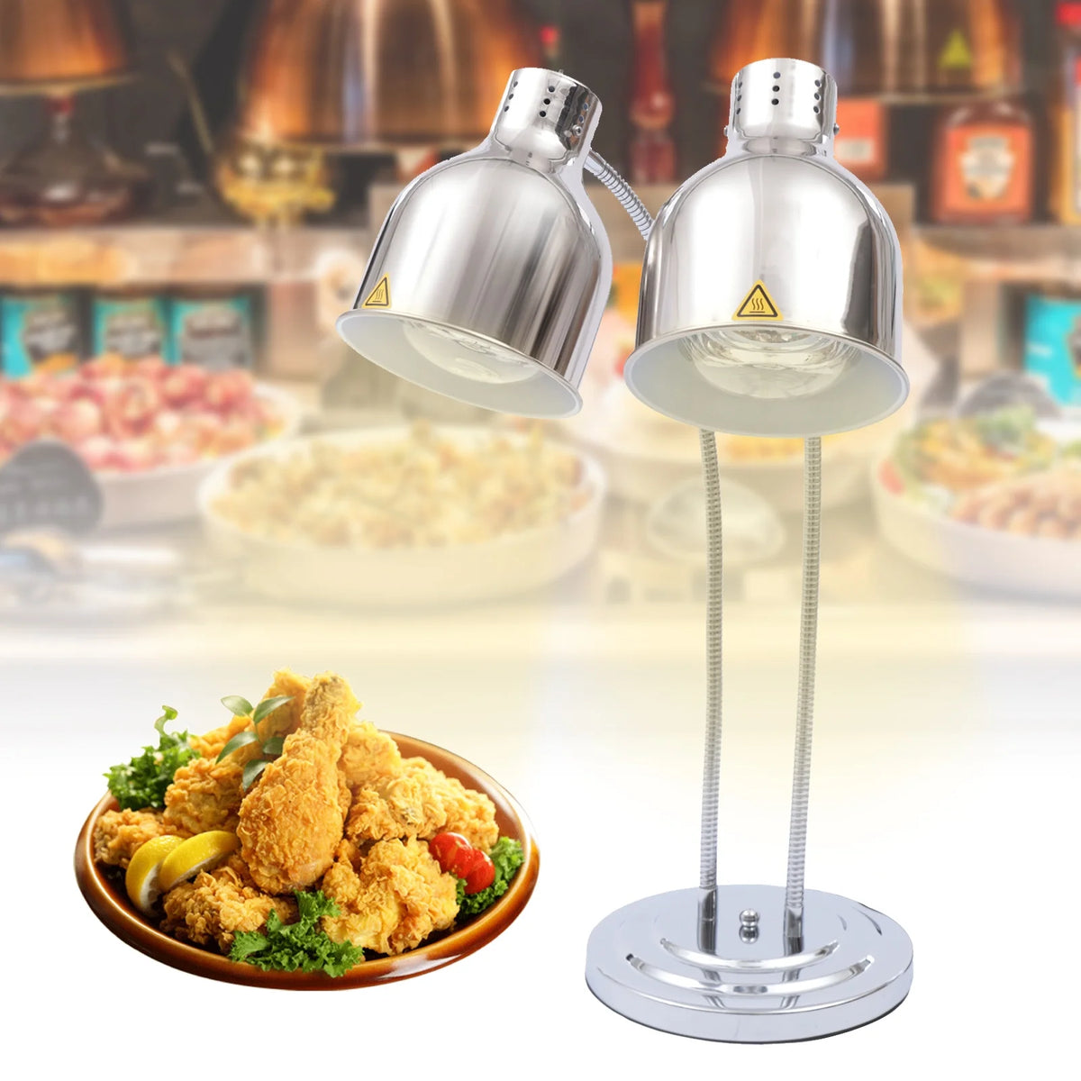 Double Head Food Heat Lamp with 250W Bulbs R2519