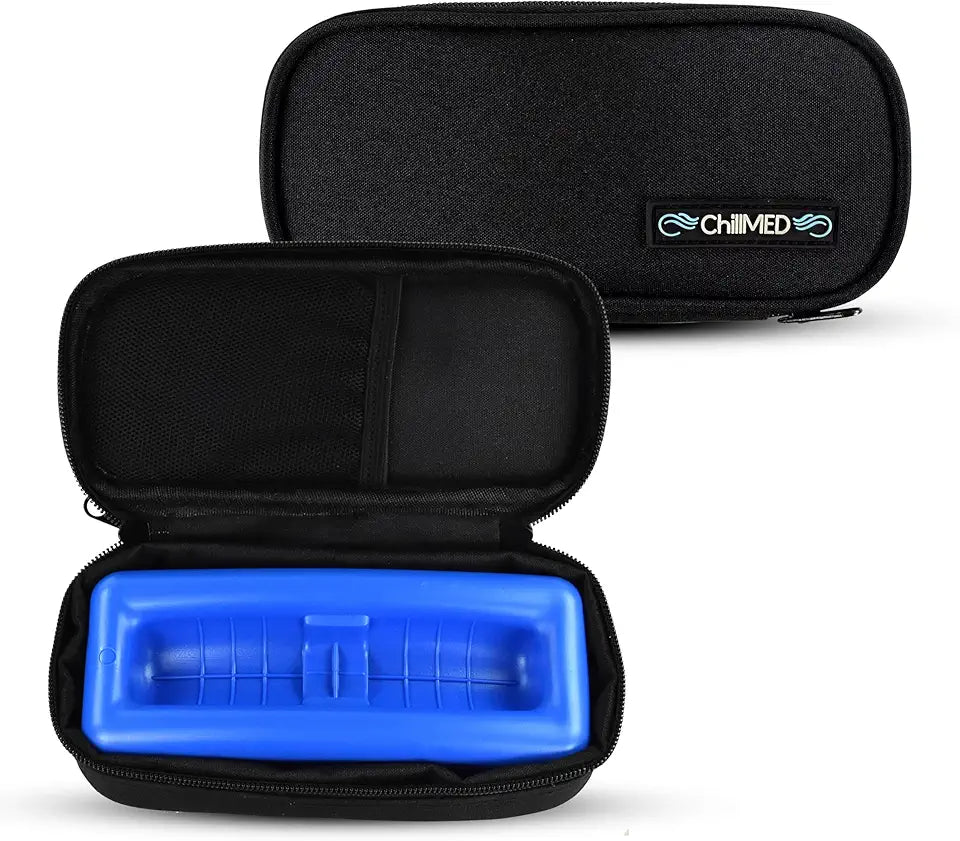 Black Insulin Cooler Bag with Re-Freezable Ice Pack D7284