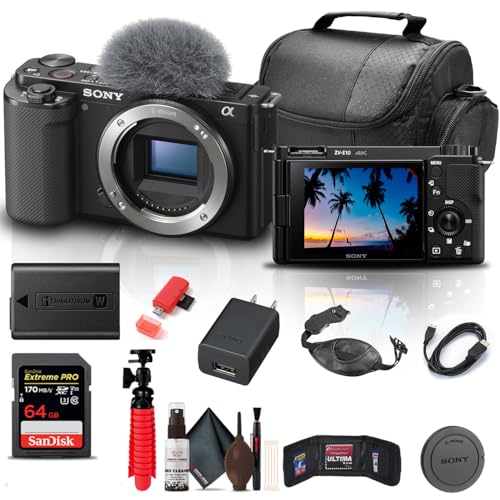 Black Mirrorless Camera with 64GB Memory Card W35676