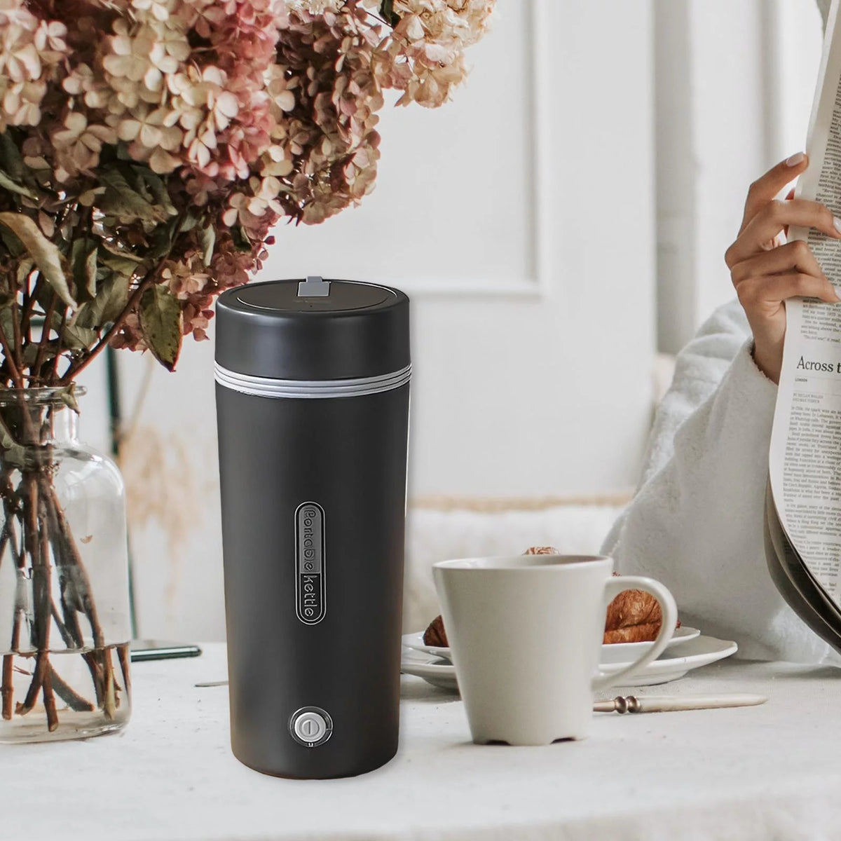 Black Insulated Portable Electric Hot Water Kettle A5078