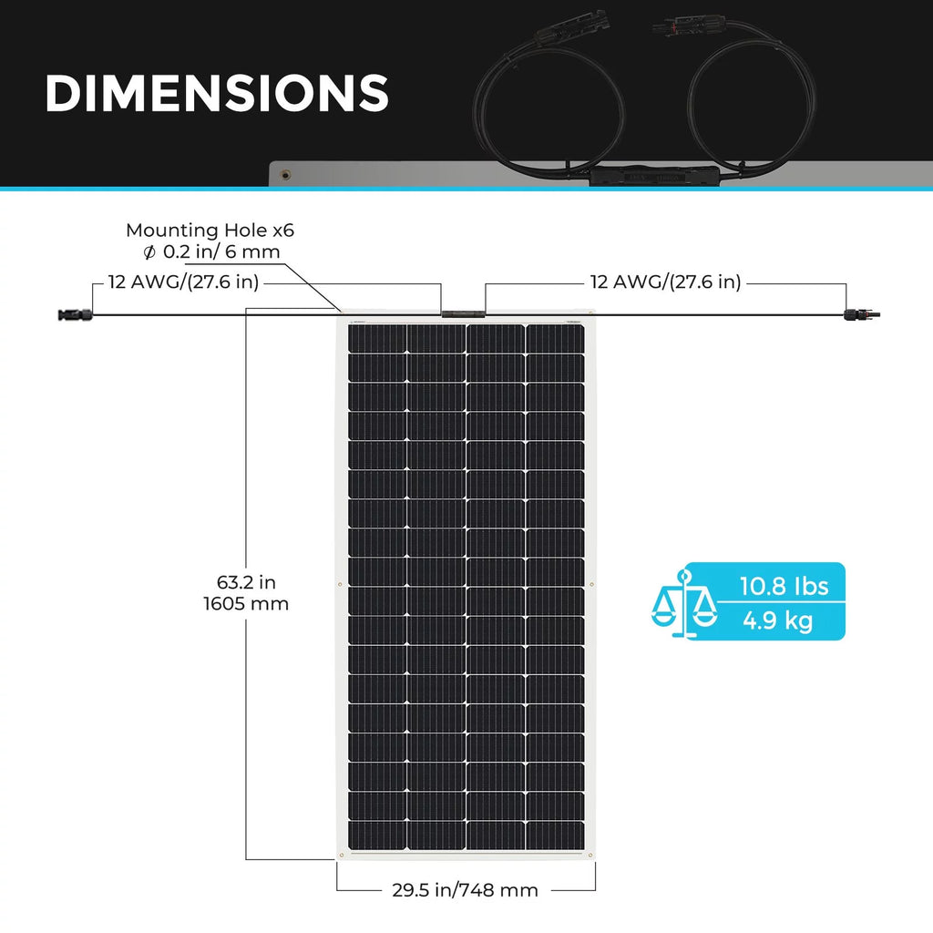 200 Watt 12 Volt Flexible Monocrystalline Solar Panel S40965