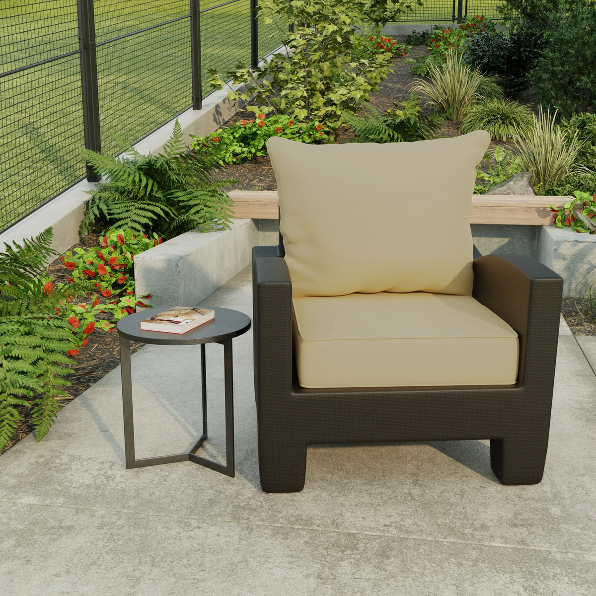 Antique Beige Square Outdoor Deep Seating Cushion and Back Cushion 2-Piece Set Y2320