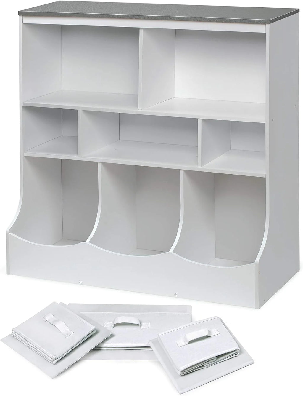 Toy Storage Unit and Book Shelf with 3 Baskets V3571