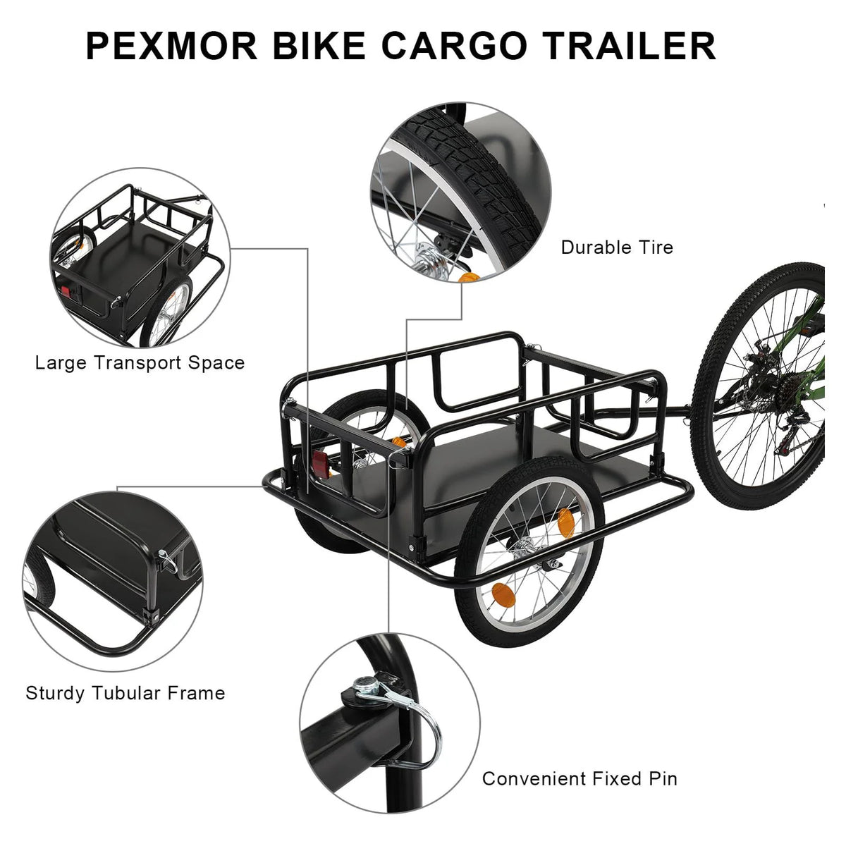 Foldable Bike Cargo Trailer with 16" Wheels E299679