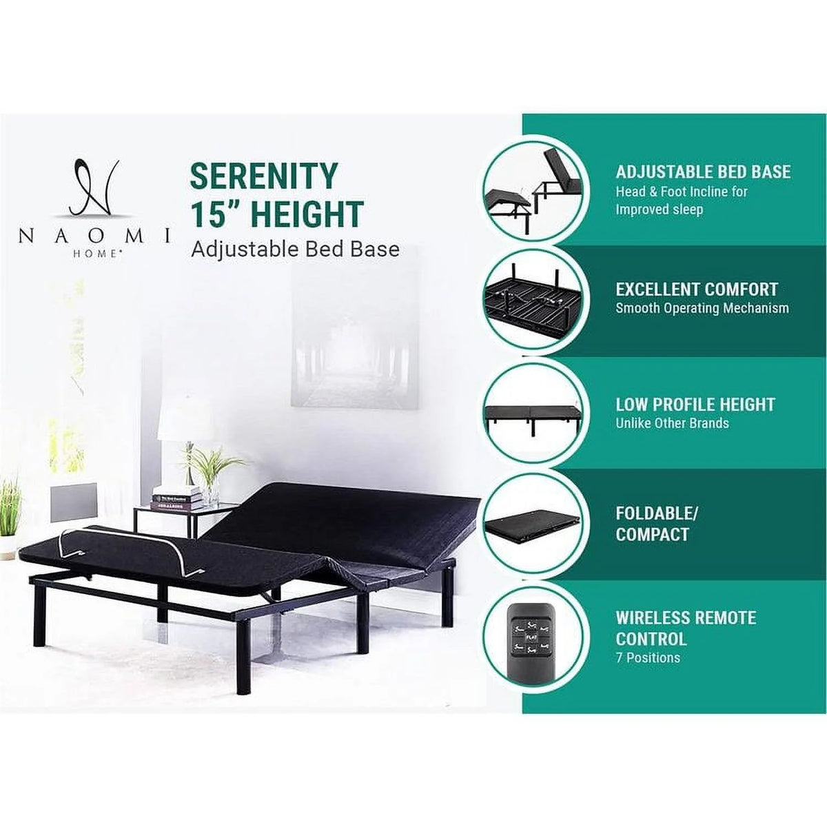 Queen Adjustable Bed Frame with Remote H858796