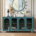 Antique Blue Wood TV Stand with Storage Cabinet X817973
