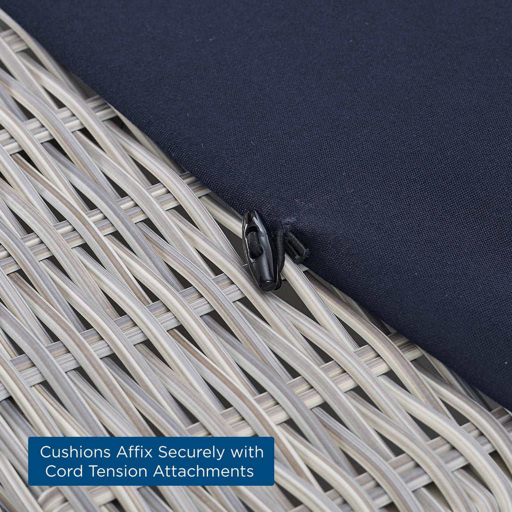 Light Gray Navy Wicker Rattan Outdoor Patio Armchair I897767