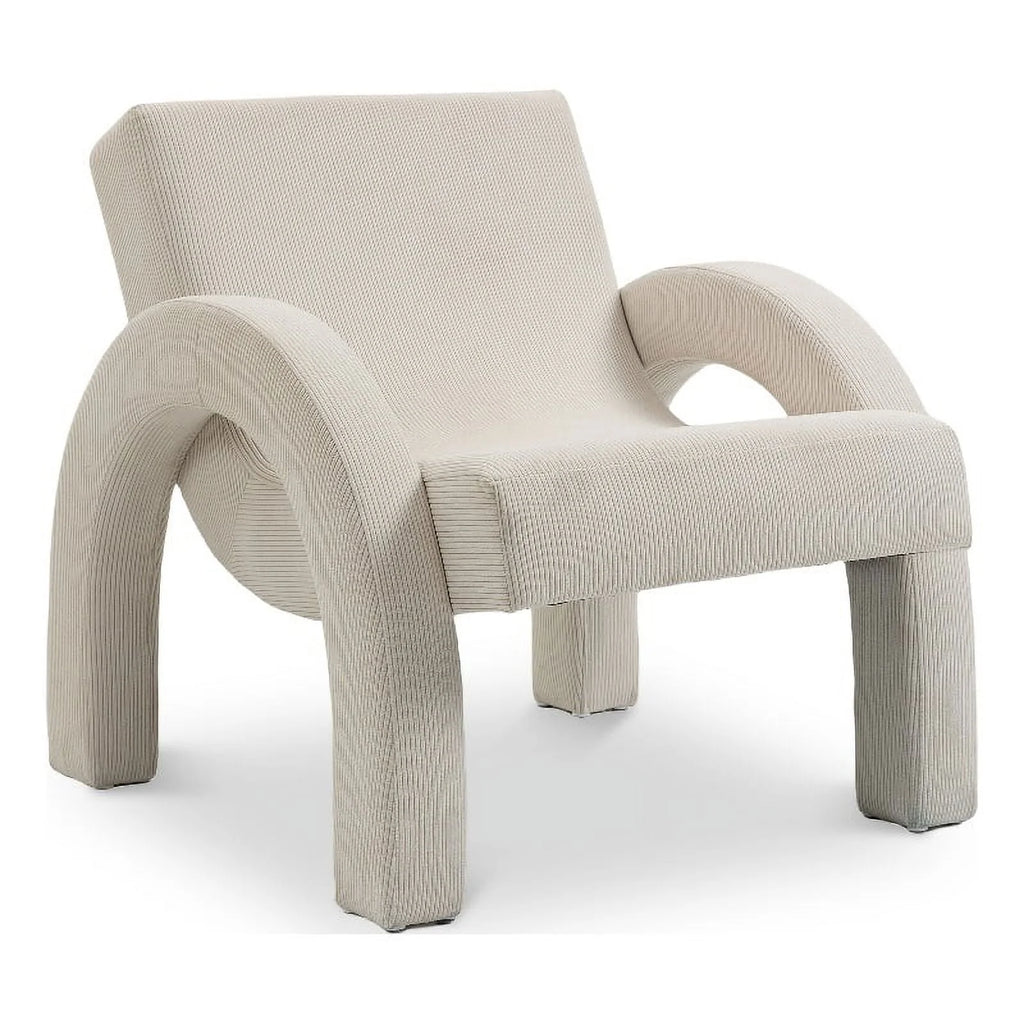 Cream Corduroy Accent Chair O3667