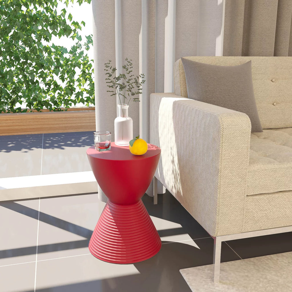 Red Indoor/Outdoor Accent Side End Table H647