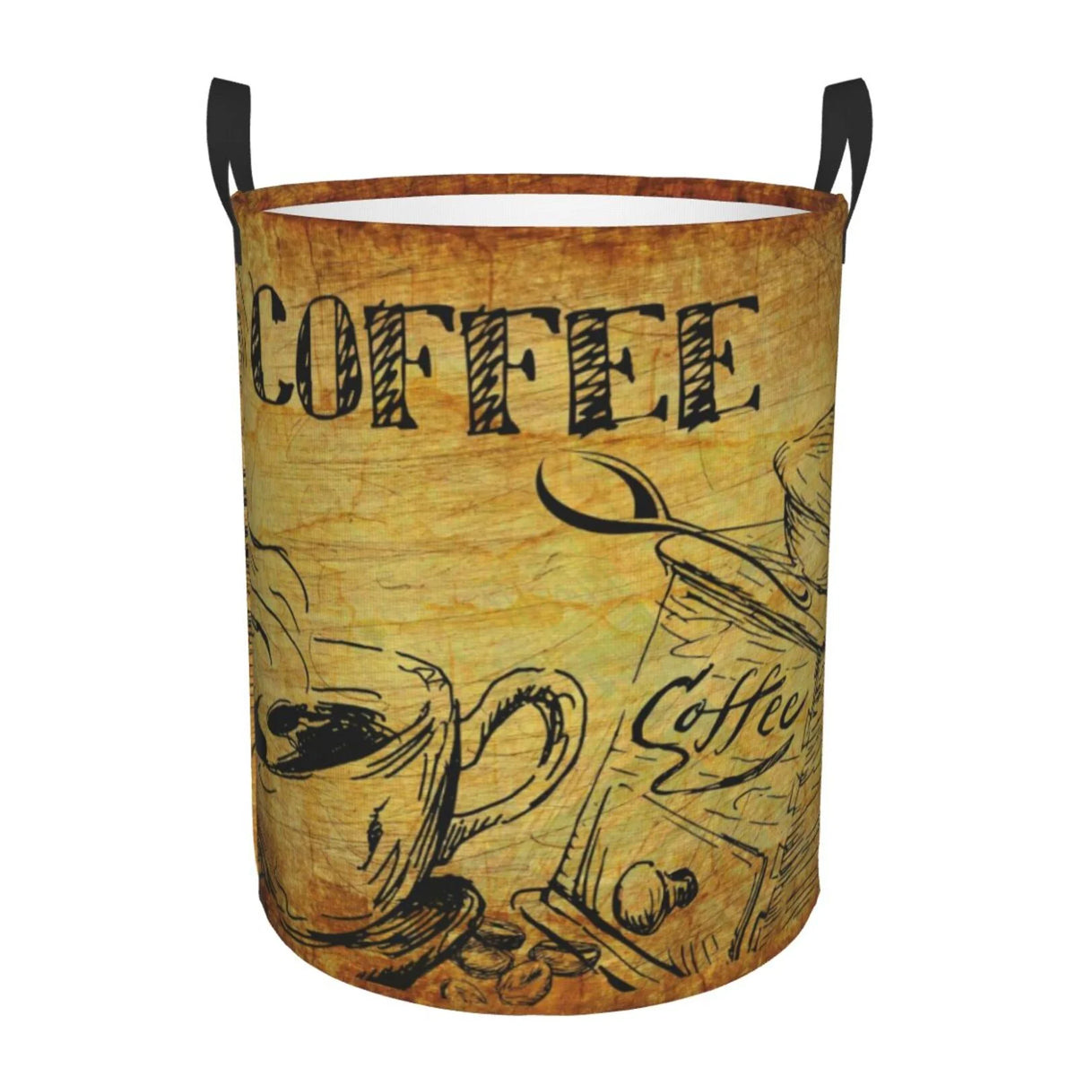 Vintage Laundry Hamper With Handles Collapsible Waterproof F476555