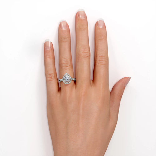 1.75 Carat Pear Shape Moissanite Engagement Ring U308356