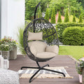 Oversized Black Hanging Swing Egg Chair with Stand T763
