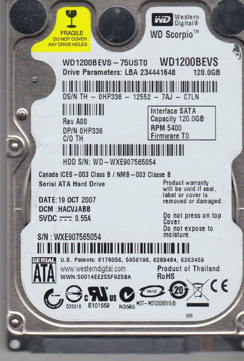 120GB SATA 2.5 Hard Drive V46541
