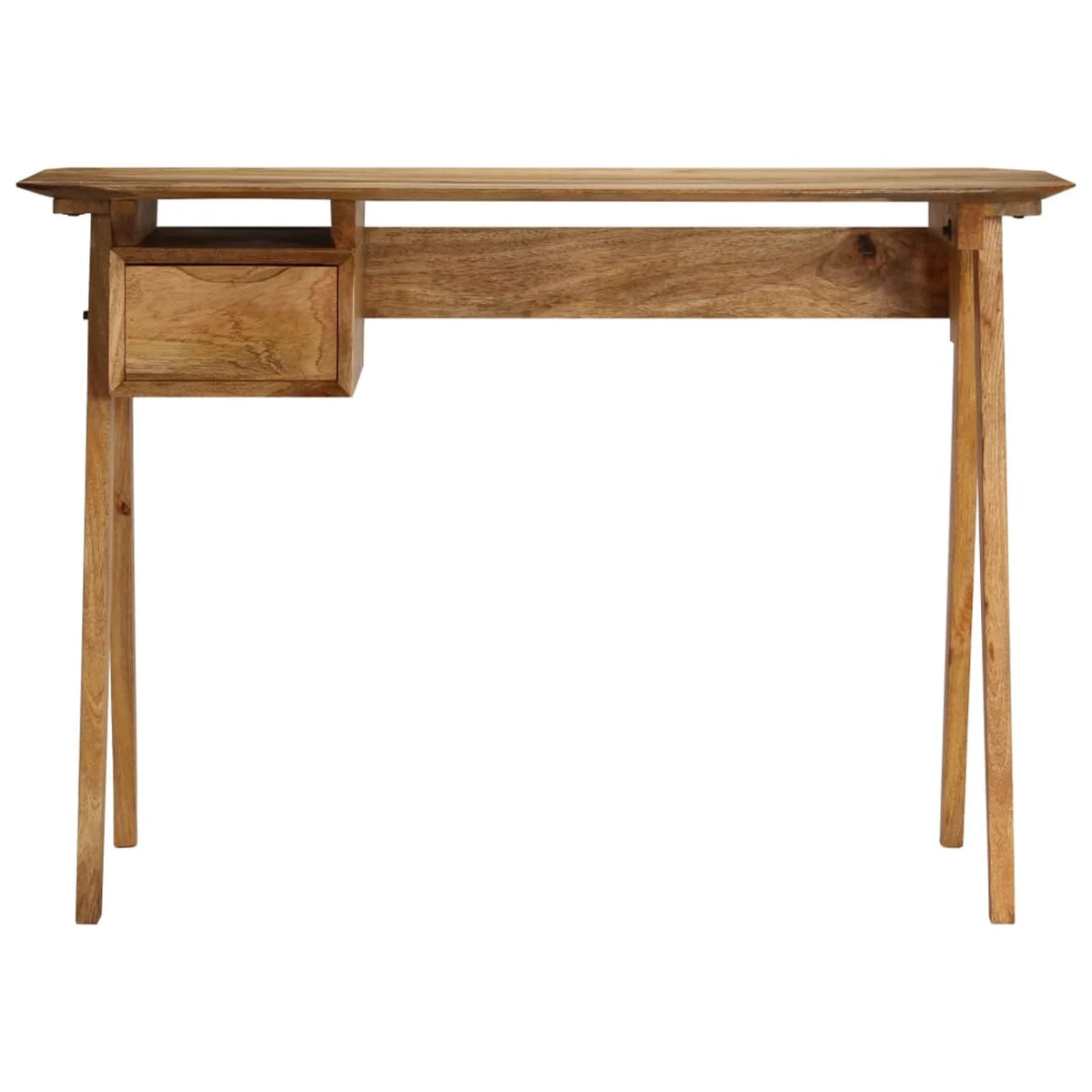Writing Table with Storage Drawer Mango Wood Computer Desk Z267126
