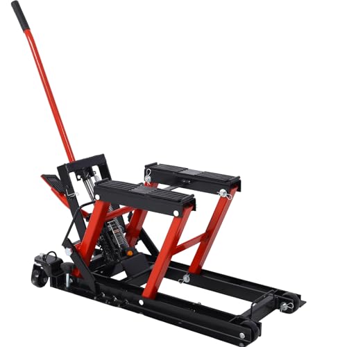 Hydraulic Motorcycle Lift Jack 1500 LBS Capacity with 4 Wheels T514