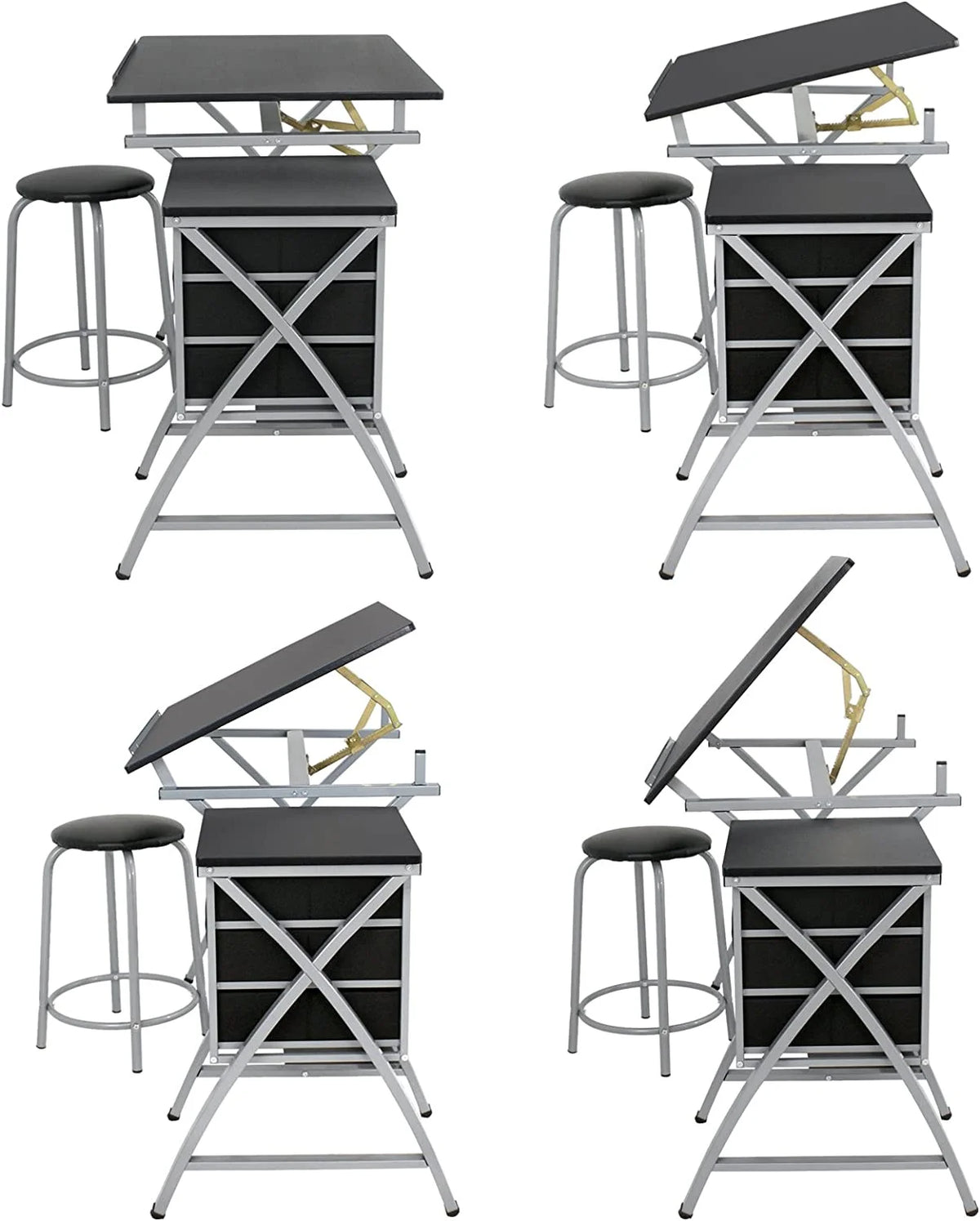 Height Adjustable Art Desk with 3 Storage Drawers S721