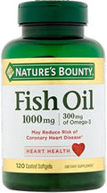 Omega-3 Fish Oil 1000 mg Softgels 120 Coated Soft Gels Pack of 2 M98519