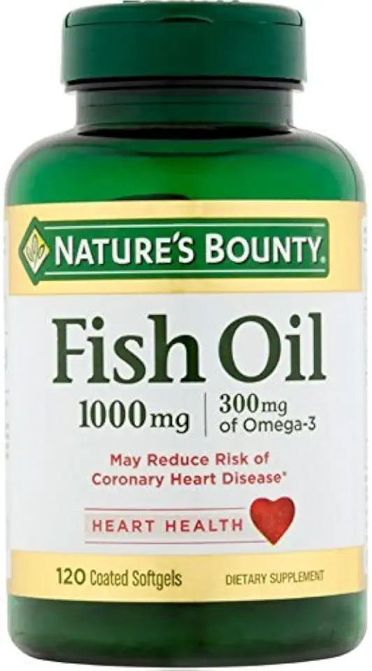 Omega-3 Fish Oil 1000 mg Softgels 120 Coated Soft Gels Pack of 2 M98519
