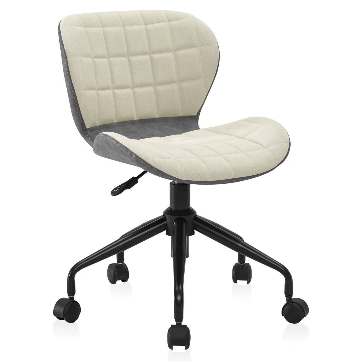 Upholstered Linen Desk Chair with Swivel Wheels H5743