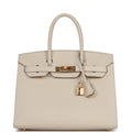 Pre-owned 30 Craie Epsom Handbag V472