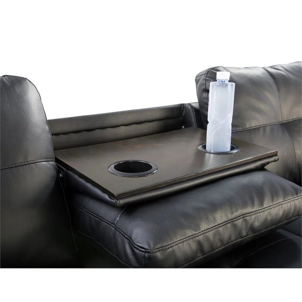 Faux Leather Sectional Sofa in Black B205949
