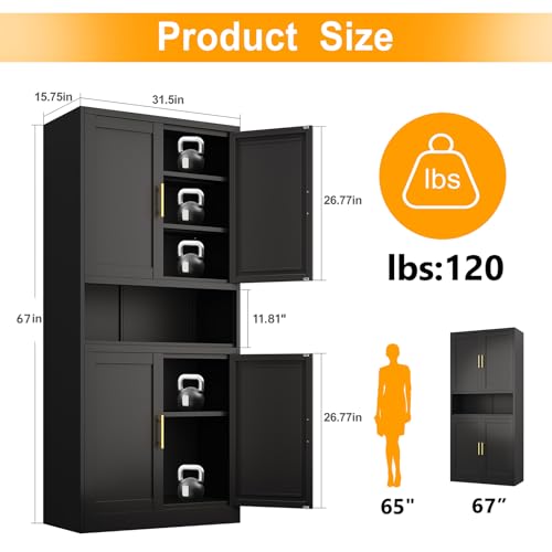 Tall Narrow Storage Cabinet 4 Adjustable Shelves Green H66773
