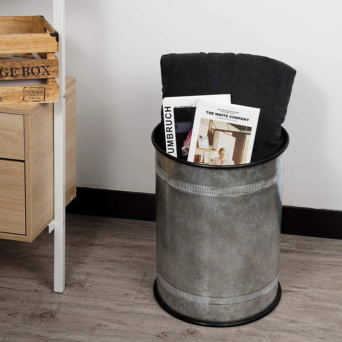 2 Piece Storage Side Table with Round Wood Lid R771